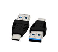 Adaptador macho tipo C a USB 3.0 macho, convertidor, compatible con sincronización y carga de datos, adecuado para teléfonos móviles, ordenadores, ordenadores portátiles, 2 unidades