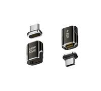 Adaptador magnético USB-C integrado de aleación de aluminio, bidireccional, eMarker, PD 240W, USB4 80Gbps y 8K Gun Black