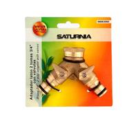 Adaptador manguera laton 2 tomas para grifo 3/4''