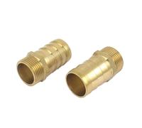 sourcing map Adaptador de Manguera racor recto acoplador 2pcs Latón de 3/4 BSP rosca macho a 25mm