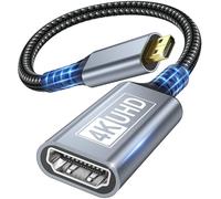 Adaptador Micro HDMI a HDMI, 4K@60Hz Adaptador Micro HDMI Macho HDMI Hembra 3D Tipo D a A Compatible con Raspberry Pi 5/4, Cámara A6300 A6400, HDR y ARC, ODROID, Hero