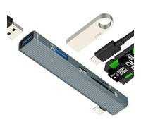 Adaptador Micro SD a USB C USB para iPhone 17 16 15 Pro MAX para iPad para Apple Compatible con Samsung Tipo C Hub SD Lector de Tarjeta Auriculares Jack Cable Multipuerto Conector Convertidor OTG 3.0