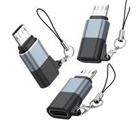 Adaptador micro USB a USB C, paquete de 3 unidades tipo C hembra a micro B macho, transferencia de datos QC 3.0, compatible con PS4 Xbox Game Controller Spaker Driving Recorder Huawei Play Galaxy S7