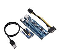 Adaptador Mini PCI-E 16X, 6 Pines PCI-E PCI Express Riser ,1x a 16x Tarjeta de Adaptador de Riser Amplificada Mejorada Cable de Transmisión de SATA