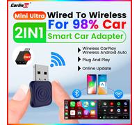 Adaptador Mini Ultra CarlinKit 5.0 con cable a inalámbrico, Android Auto inalámbrico, mini dongle USB CarPlay inalámbrico, compatible con conexión automática inalámbrica, iPhone y teléfono Android. Mi