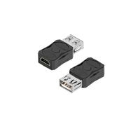 Adaptador mini USB 2.0 a micro tipo C, macho a hembra, carga, transmisión de datos, convertidor de 480 Mbps(USB F to Micro F,10 PCS)