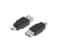 Adaptador mini USB 2.0 a micro tipo C, macho a hembra, carga, transmisión de datos, convertidor de 480 Mbps(USB F to Mini USB M,10 PCS)