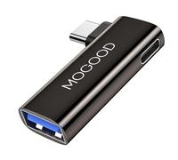 Adaptador MOGOOD 2 en 1 USB C OTG, Tipo C a USB 3.0 con Puertos de Carga PD de 100 W, Adaptador de Puerto USB de ángulo Recto 90 para One Plus Ace 3 Pro, iPad Air/Mini, iWatch, Samsung Galaxy S24/S23