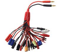 Adaptador multicargador de batería RC Lipo 19 en 1, convertidor de Cable de Plomo Traxxas/Tamiya/Mini Tamiya/Ignitor/EC3/EC5/XT60/JR TX/JST/HXT de 4 mm para dron de Coche RC
