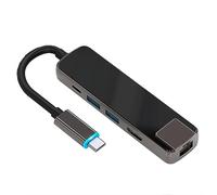 Adaptador multipuerto 5 en 1 para portátil móvil, PC, sincronización de datos de alta velocidad, 3840 x 2160P/30 Hz, eficiente y ligero