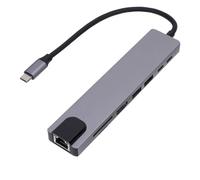 Adaptador Multipuerto 8 en 1, Divisor USB HDMI de Alta Velocidad, Plug and Play USB Tipo C Extensor USB para Computadora Portátil, Unidad Flash, Consola, Impresora, Cámara,