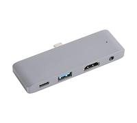 Adaptador Multipuerto Concentrador USB-C 4 en 1, Estación de Acoplamiento USB C a USB C / USB3.0 / HDTV/AUX de 3,5 Mm, Cargador PD2.0/4K a 30 Hz Convertidor HDMI Divisor USB C para OS X Tablet Pro