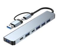 Adaptador multipuerto concentrador USB C - Adaptador concentrador divisor USB tipo C, conectividad mejorada | Hub USB compacto multifuncional, Hub USB de extensión múltiple, adaptador multipuerto USB