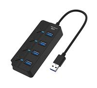 Adaptador Multipuerto Divisor de concentrador USB de múltiples puertos Concentrador USB 2.0 de 7 puertos para computadora portátil Expansor de puerto USB con interruptor individual de De (B, One Size)