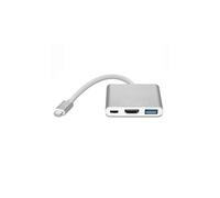 Adaptador multipuerto INF USB-C a USB, USB-C (USB PD), compatible con HDMI 4K