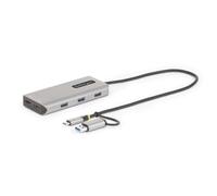 Adaptador multipuerto StarTech USB-C USB-A Mini Dock HDMI Doble 4K Plata 3x USB-A 40cm