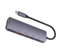 Adaptador multipuerto tipo C de 10 Gbps, PD100 W, 140 W, suministro de energía, divisor USB 3.2 para PC, teléfono, 4K, 60 Hz, HDTV, multipuertos, concentradores USB C