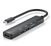 Adaptador multipuerto USB C 5 en 1 con HDMI, adaptador tipo C a HDMI con 1 salida 4K, 1 puerto USB 3.0, 1 PD de 100 W, 2 puertos OTG compatibles con MacBook, laptop, iPhone 15 16, Samsung S23 S24, XPS