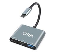 Adaptador multipuerto USB C a HDMI 3 en 1 con carga rápida PD de 100 W y puerto USB 3.0, convertidor tipo C a HDMI 4K compatible con iPhone 15/16 Series, iPad Pro, MacBook Pro/Air, Dell, HP, etc