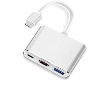 Adaptador multipuerto USB C a HDMI, 3 en 1 USB tipo C Hub Thunderbolt 3 a HDMI/USB3.0/USB C PD carga, convertidor USB C multifuncional para iPhone 15Pro Max/MacBook Pro/Air/iMac/Surface Pro7, etc