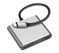 Adaptador multipuerto USB C a HDMI, 4K HDMI y USB 3.0, USB C PD100W, conector de carga rápida, adaptador para MacBook Pro, iPad Pro, Chromebook, Dell XPS, Surface, Samsung