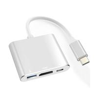 Adaptador multipuerto USB-C a HDMI con salida HDMI 4K a 60Hz, puerto USB 3.0 y puerto de carga USB-C, hub AV tipo C a digital para Apple iPhone 15, MacBook Pro/Air, iPad Pro, iMac, Galaxy S22 más