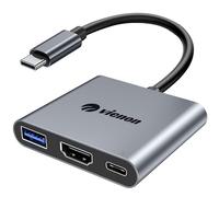 Adaptador multipuerto USB C a HDMI, concentrador USB C con salida HDMI 4K + USB 3.0 de 5 Gbps + puerto de carga rápida PD de 100 W, convertidor HDMI USB C para computadora portátil USB C, tableta,
