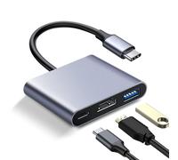 Adaptador Multipuerto USB C a HDMI, Hub Tipo C Con 4K HDMI, USB 3.0 y Carga Rápida - Compatible Con iPhone 15, iPad Pro, MacBook Pro/Air, Samsung, Chromebook, DELL