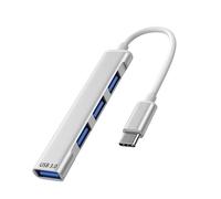 Adaptador multipuerto USB C a USB, divisor USB C de aluminio de 4 puertos para laptop, hub USB de datos delgado Thunderbolt 3/4 compatible con MacBook Pro/Air, iPad Pro, Dell, Chromebook | teclado