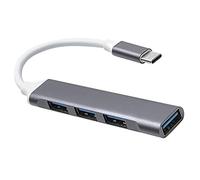 Adaptador multipuerto USB C a USB, divisor USB C de aluminio de 4 puertos para laptop, para MacBook Pro/Air, iPad Pro, Dell, Chromebook Keyboard, mouse, HDD