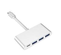 Adaptador Multipuerto USB C a USB3.0, Concentrador USB Tipo C, 4 Puertos, USB-C PD 60W + 3 Adaptador de Transmisión USB 3.0 de Alta Velocidad para MacBook Pro, iMac (Plata)