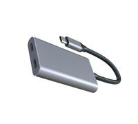 Adaptador multipuerto USB C de 10 Gbps para video 4K y adaptador de carga rápida PD100W, diseño portátil para consolas de juegos y video