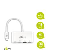 Adaptador multipuerto USB-C™ HDMI+Ethernet, PD, blanco - amplía un dispositivo USB-C™ con un puerto Ethernet, un puerto HDMI™ y un puerto USB 3.0
