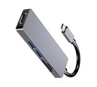 Adaptador multipuerto USB C HUB con puerto USB 2.0 para varios tipos de dispositivos, adaptador de salida de video