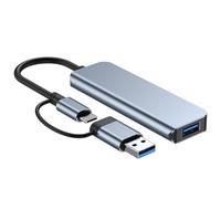 Adaptador multipuerto USB C USB 3.0 con lector de tarjetas para viajes de negocios, múltiples conexiones, uso doméstico, adaptador tipo C