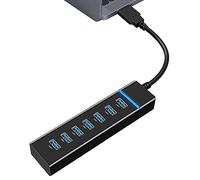 Adaptador multipuerto USB, Concentrador USB de Datos ultradelgado, Puerto USB Concentrador 3.0 con LED de Alta Velocidad Puerto USB Expansor de Interfaz múltiple Gimocool