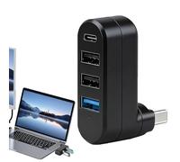 Adaptador multipuerto USB giratorio 90° 180° 4 puertos USB 3.0 2.0 tipo C Haute Vitesse Adaptateur pour Ordinateur Portable Cle USB Noir