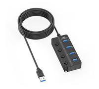 Adaptador multipuerto USB pequeño 7/4 interruptores independientes para una gestión eficiente de datos, conectores, extensor USB