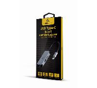 ADAPTADOR MULTIPUERTO USB TIPO C 3 EN 1 PUERTO USB HDMI PD PLATA