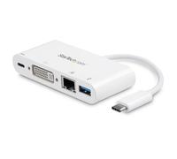 Adaptador Multipuertos USB-C StarTech.com DKT30CDVPD a DVI, Gigabit Ethernet y USB 3.0