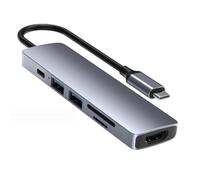 Adaptador multipuertos USB C tipo C para portátiles, tabletas, dispositivos HDMI, 4 K 30 Hz, PD55 W, USB 3.0/5 Gbps, estaciones de acoplamiento