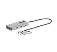 StarTech Adaptador USB-C a 2x HDMI 4K 30Hz y 1080p, 3x USB-A 5Gbps, 40cm