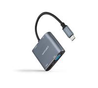 Adaptador Nanocable USB-C > HDMI + VGA + USB3.0 + USB-C (PD 60W) 15CM Gris Compatible con Thunderbolt 3