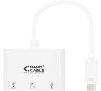 Adaptador NanoCable USB-C M para HDMI F / USB A / USB-C 15 CM Blanco