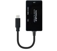 Adaptador NanoCable USB-C para HDMI / DVI / VGA 20 CM Negro