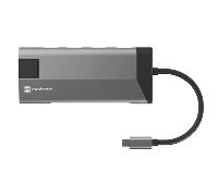 ADAPTADOR NATEC FOWLER PLUS USB-C->3XUSB 3.0,HDMI 4K,USB-C PD,RJ45,SD,MSD NMP-1690