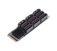 Adaptador NFHK NGFF NVME M-Key PCI Express M.2 a 9 Puertos SATA 3.0 de 6 Gbps, Tarjeta de extensión de Disco Duro 2280 para Ordenador NAS