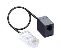 Adaptador On-Ethernet RJ11-On-RJ45 Línea cable-Telephone, conector 6P4C-AUF-8P8C | Convierte la toma telefónica en una conexión de red, compatible con módem DSL, router, dispositivos VoIP,