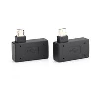 Adaptador OTG Host para memoria USB, 2 en 1 de alta velocidad, micro USB macho a USB 2.0 hembra con diseño en ángulo izquierdo y derecho,
