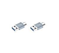 INF Paquete de 2 adaptadores OTG macho a USB A macho de aleación de aluminio de 3,5 cm, OTG de 36 W, convertidor de datos y carga